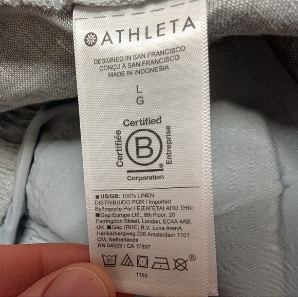 Athleta Retreat Linen Gray Ankle Pants Women's Large 851027 - Picture 6 of 9